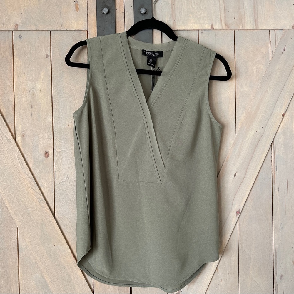 NWT Women’s Rachel Zoe Sage Green Sleeveless Blouse size small